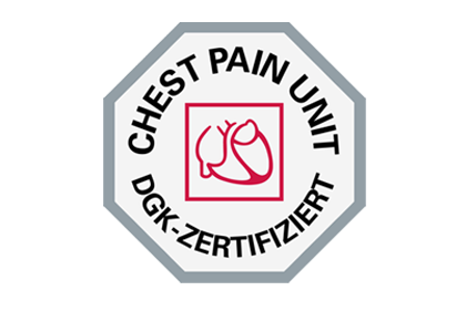 Logo Chest Pain Unit. Als Chest-Pain-Unit, kurz CPU, bezeichnet man eine Spezialstation zur Diagnostik und Primärtherapie von Patienten mit akuten Brustschmerzen an großen internistischen Kliniken. Damit sollen vor allem Herzinfarkte bei Patienten frühzeitig erkannt und behandelt werden, die nicht immer die typischen Symptome zeigen.